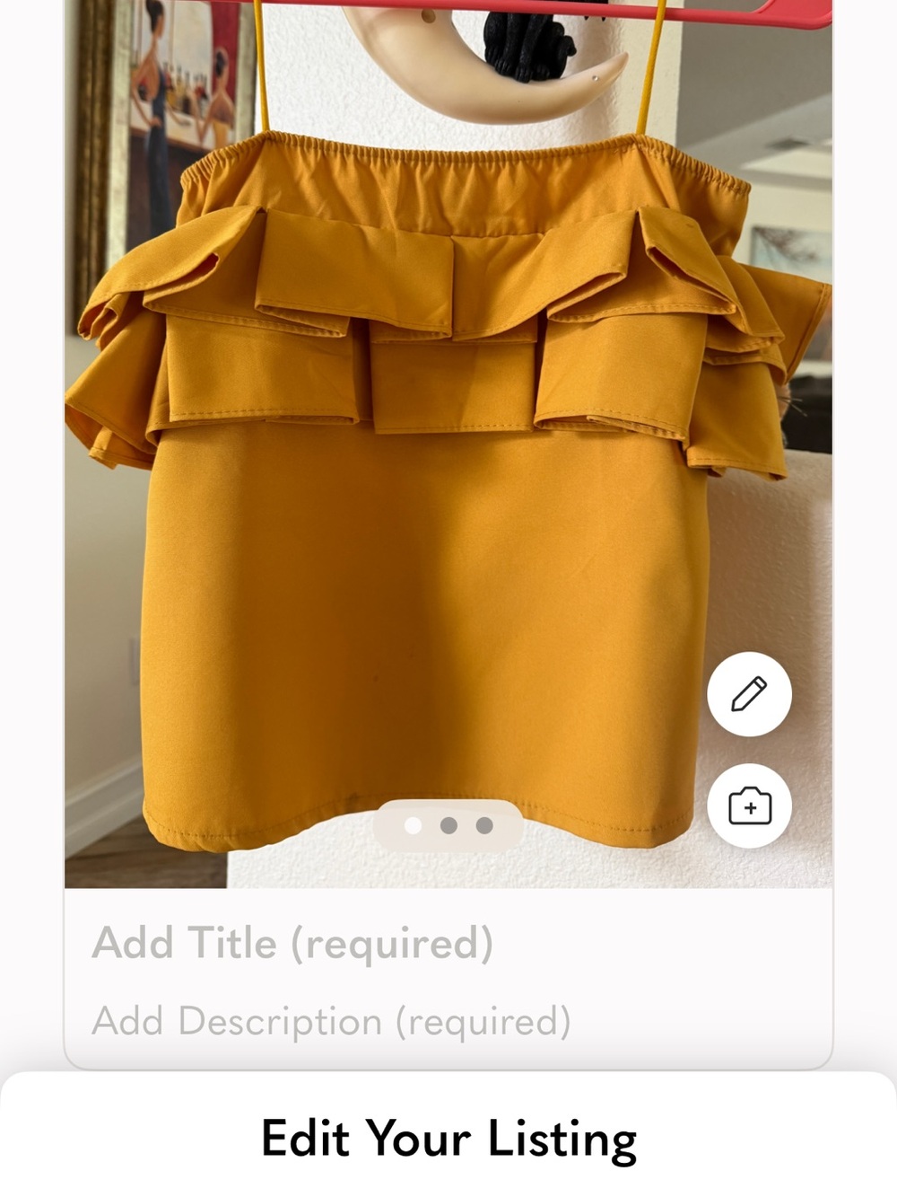 Mustard Yellow Ruffle Off-Shoulder Top